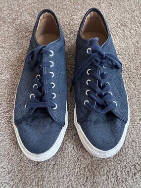 Topman Navy Blue Diamond Embossed Low Top Sneakers UK 7 / US 8 | Asos Indie Skat